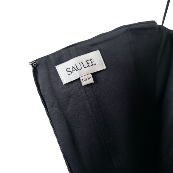 Sau Lee Imani Gown Black Tassel Strapless Keyhole‎ Maxi Dress Size 10 - Picture 4 of 11